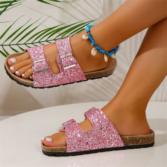 Glitzersandalen