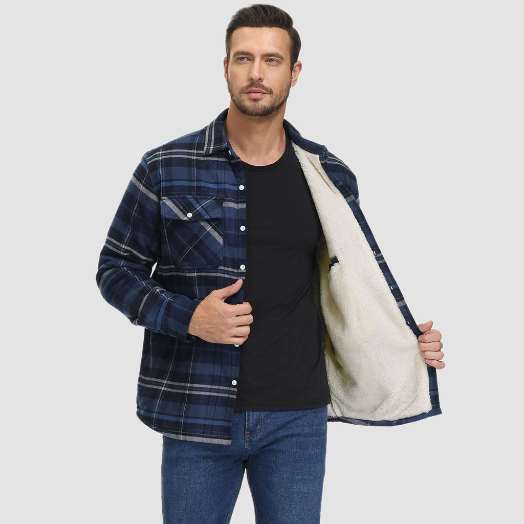 Gefütterte Karo-Hemdjacke
