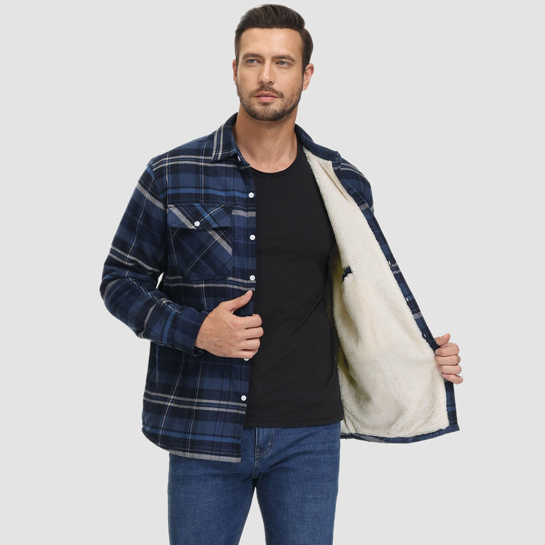 Gefütterte Karo-Hemdjacke