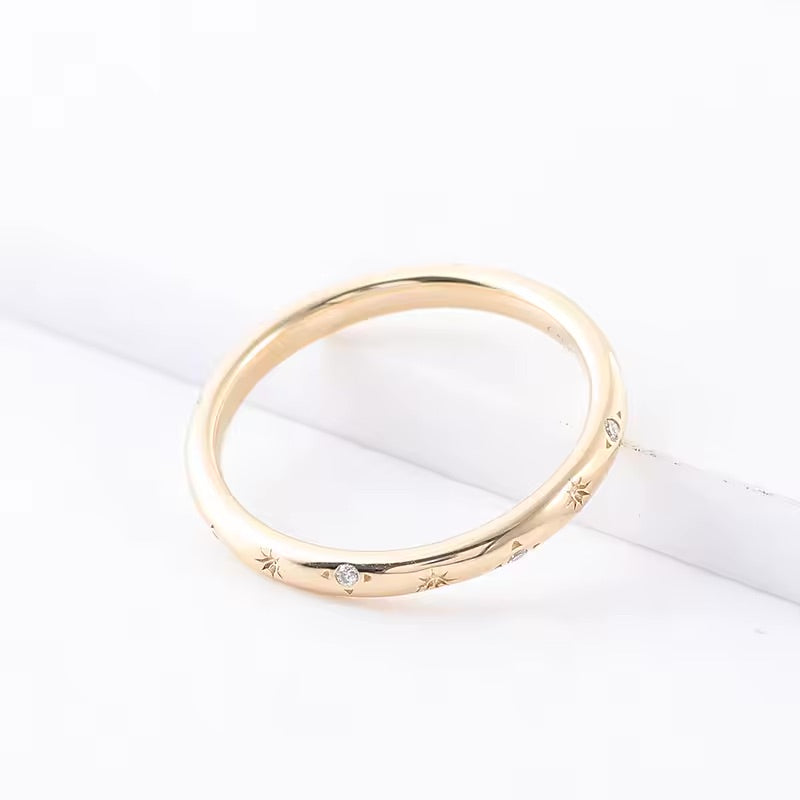 Ivictress Moissanit Luxus Band Ring – Exklusive Funken | Shop Nory