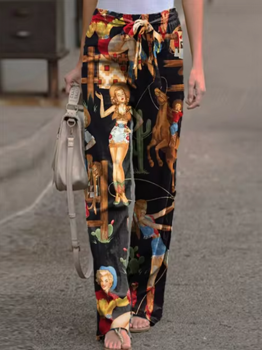 Bedruckte Baumwolljeans