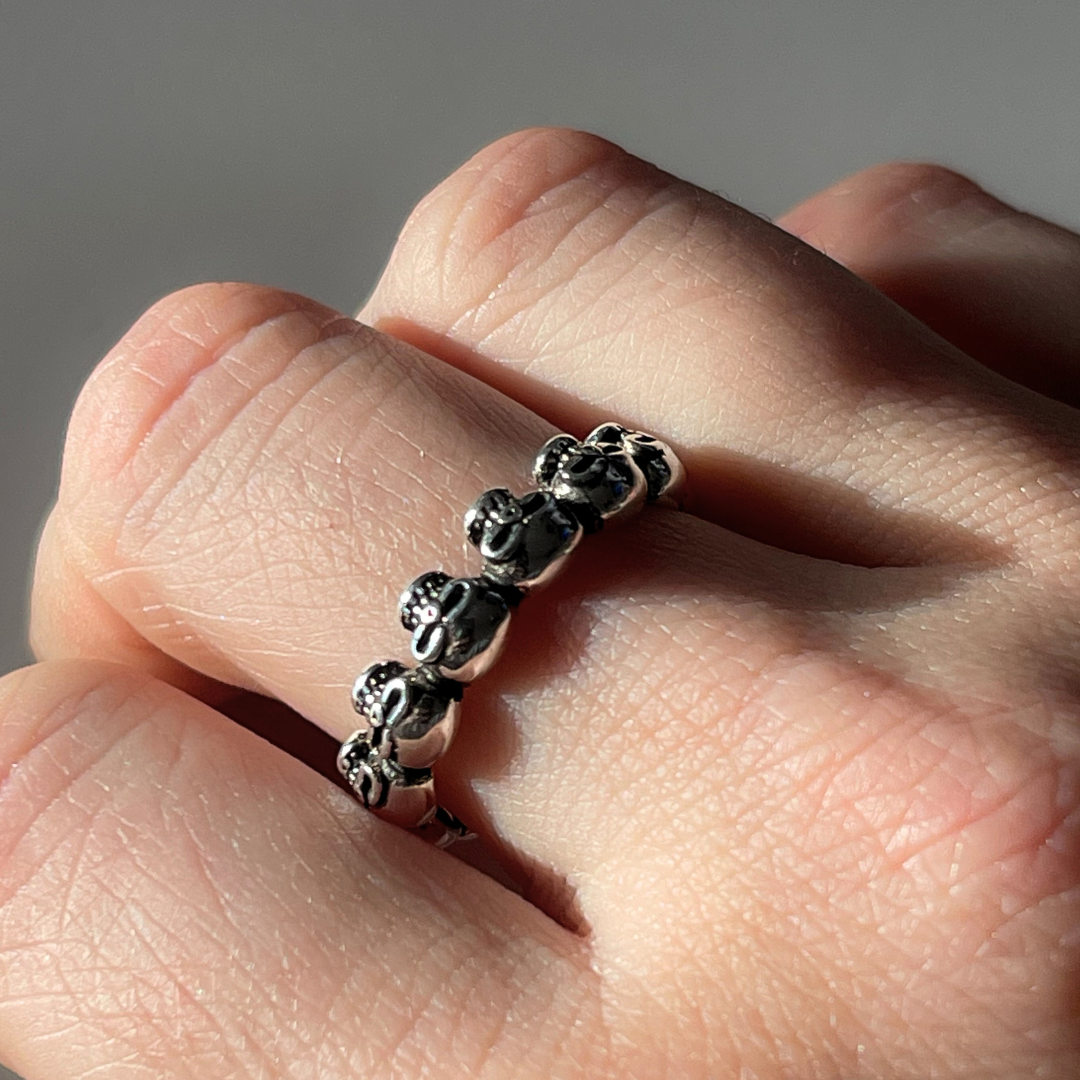 Sterling Silver Skull Open Band Ring | Shop Nory