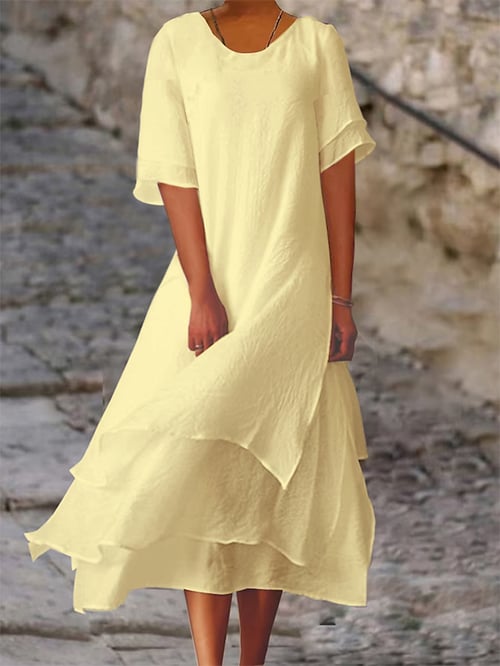 Sommerkleid mit rundem Ausschnitt für Damen | Carole