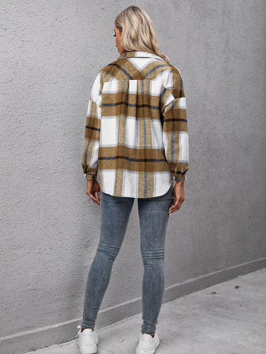 Shopnory | Karierter Langarmhemdjacke