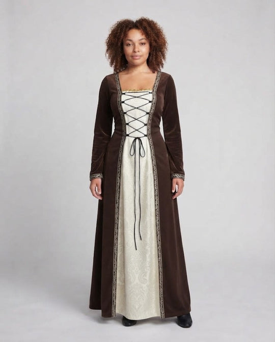 Damen elegante mittelalterliche Kleidung mit schimmernden Akzenten Shop Nory