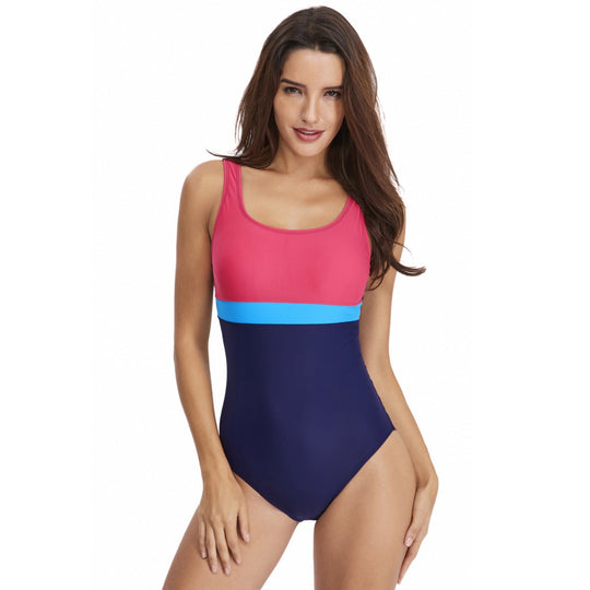 Sexy dreieckiger Sport farblich passender einteiliger Badeanzug