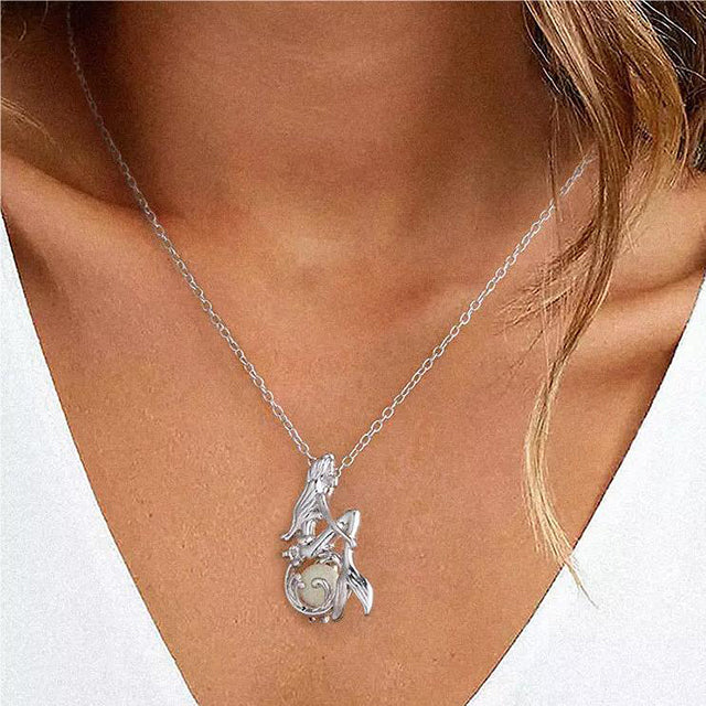 Leuchtende Meerjungfrau-Anhänger-Halskette | Shop Nory