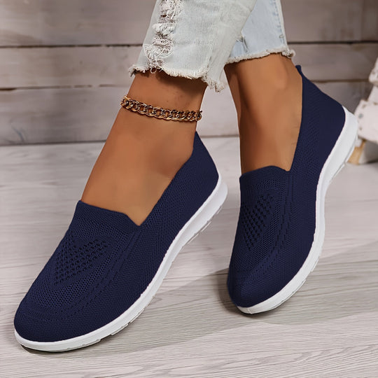 Einfarbige Gestrickte Sneaker Für Damen