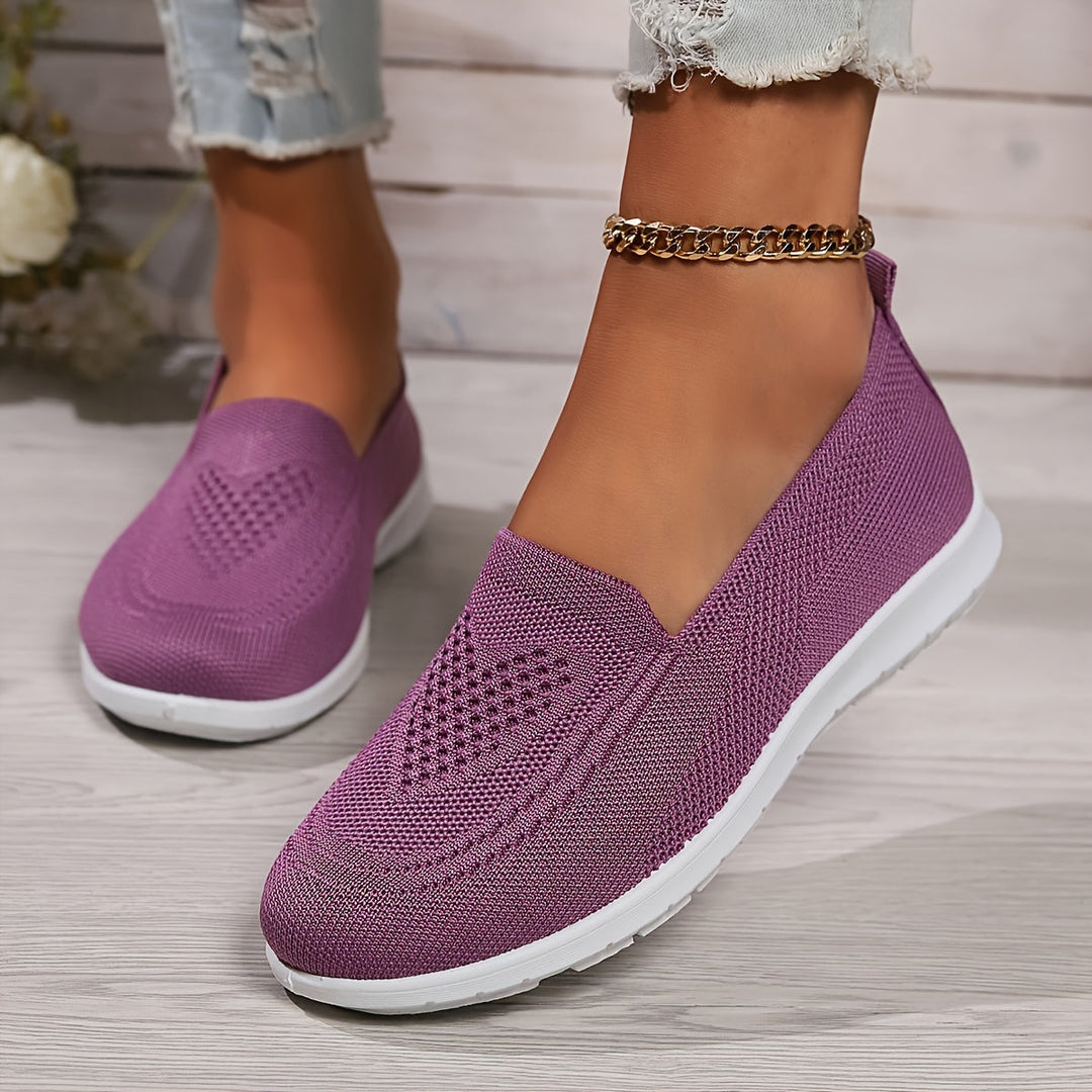 Einfarbige Gestrickte Sneaker Für Damen