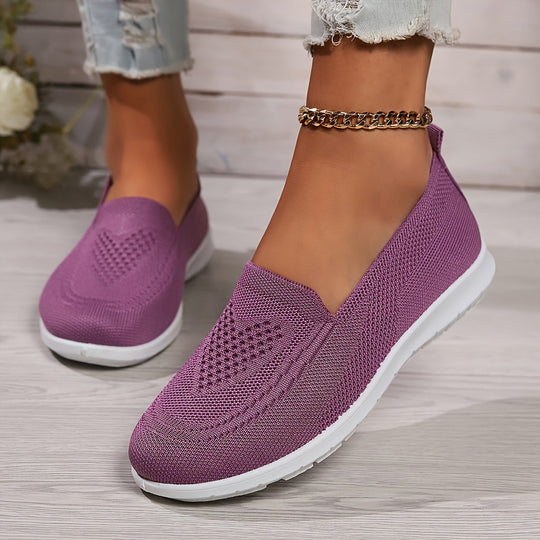 Einfarbige Gestrickte Sneaker Für Damen