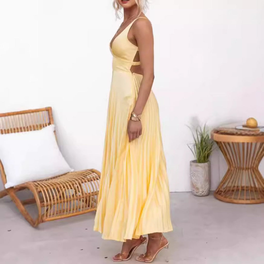 Shopnory | Kleid aus Satin mit Hosenträgern