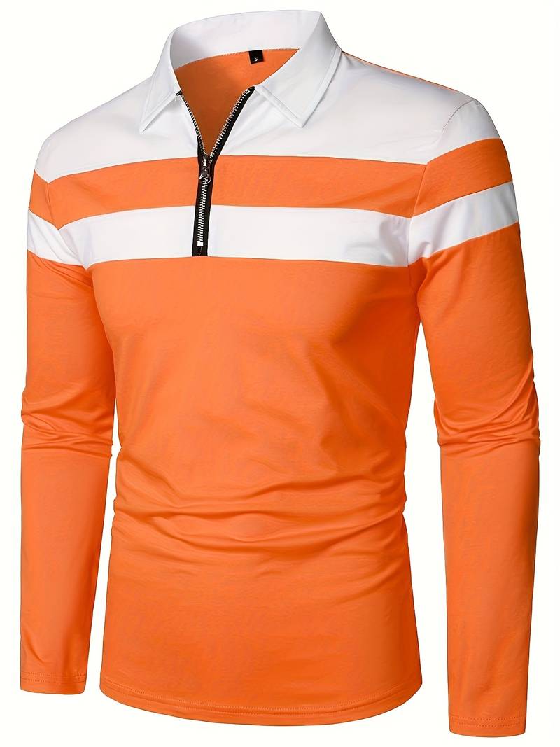 langärmliges poloshirt mit reißverschluss