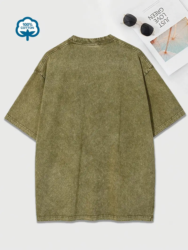 Baumwoll-T-Shirt mit Rundhalsausschnitt