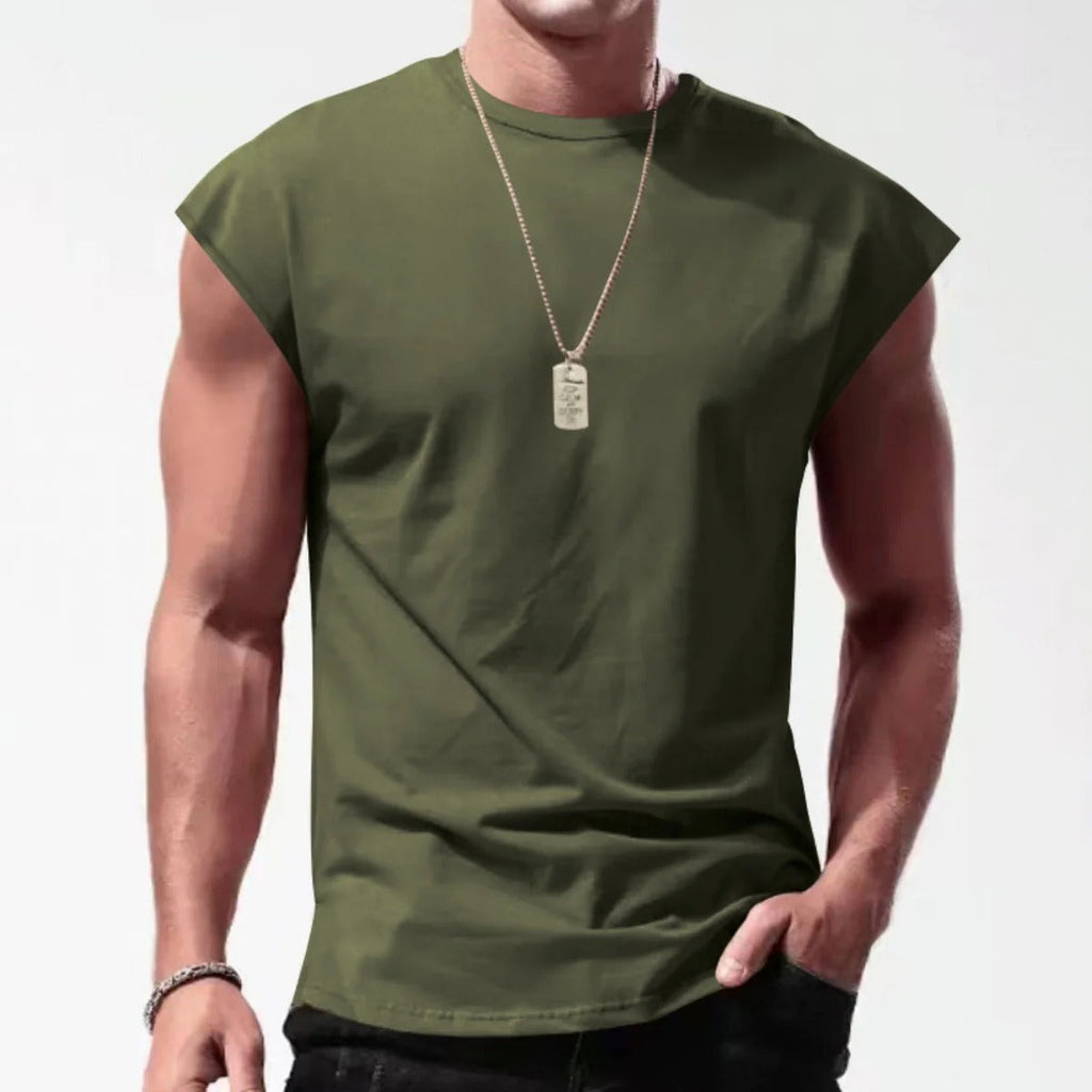 Einfarbiges Weste-T-Shirt