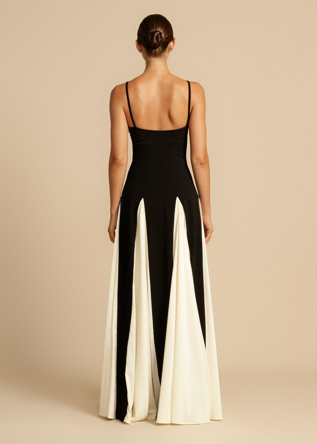 Spaghettibandje Farbblock Swing Maxikleid