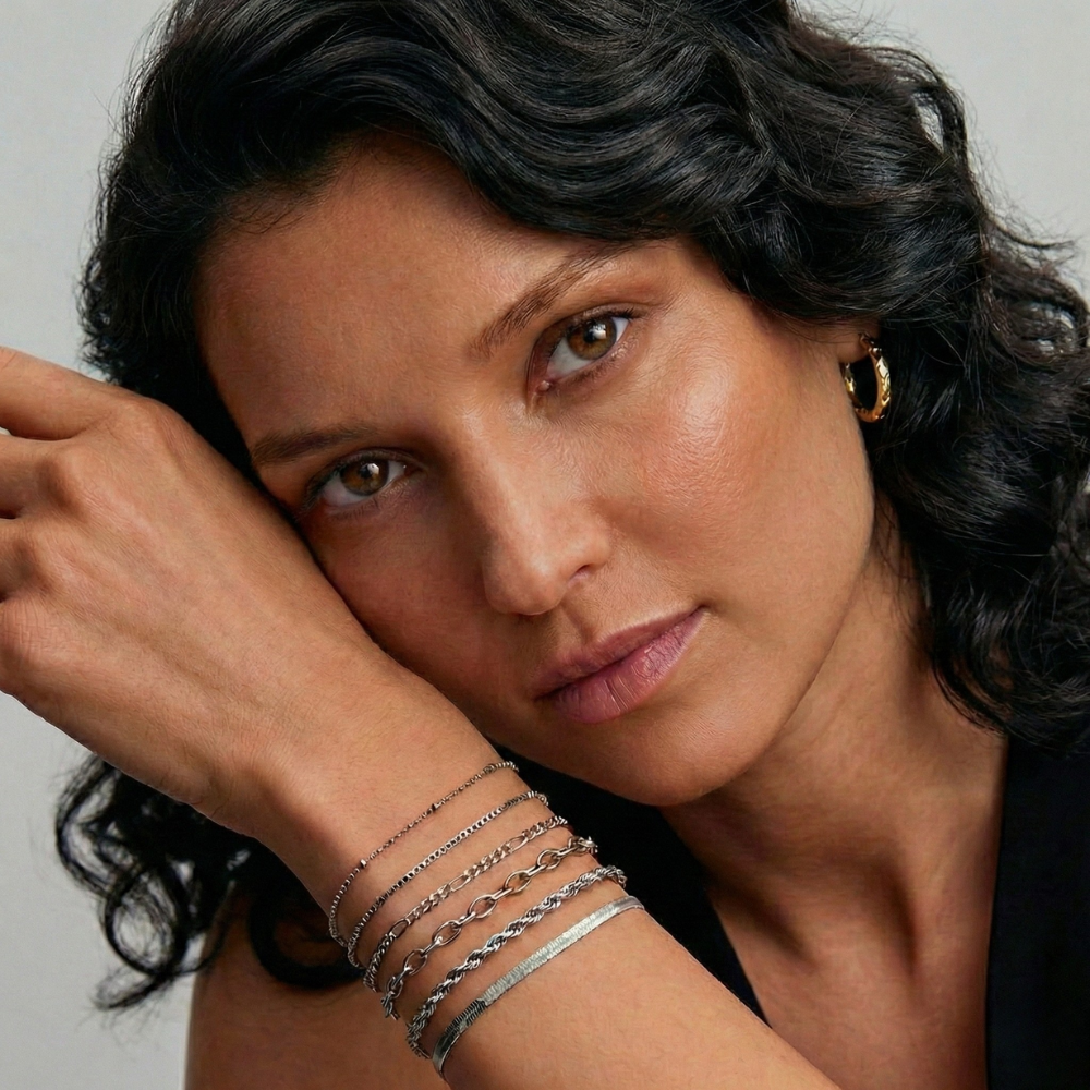 Damen Mehrreihiges Kettenarmband-Set mit Karabinerverschluss | Shop Nory