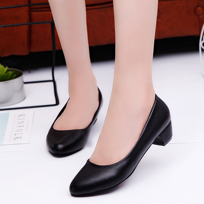 Damen elegante Pumps mit bequemem Blockabsatz und schmaler Silhouette