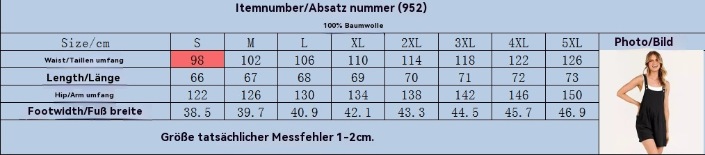 Jumpsuit-Shorts aus Baumwolle und Leinen mit weitem Bein