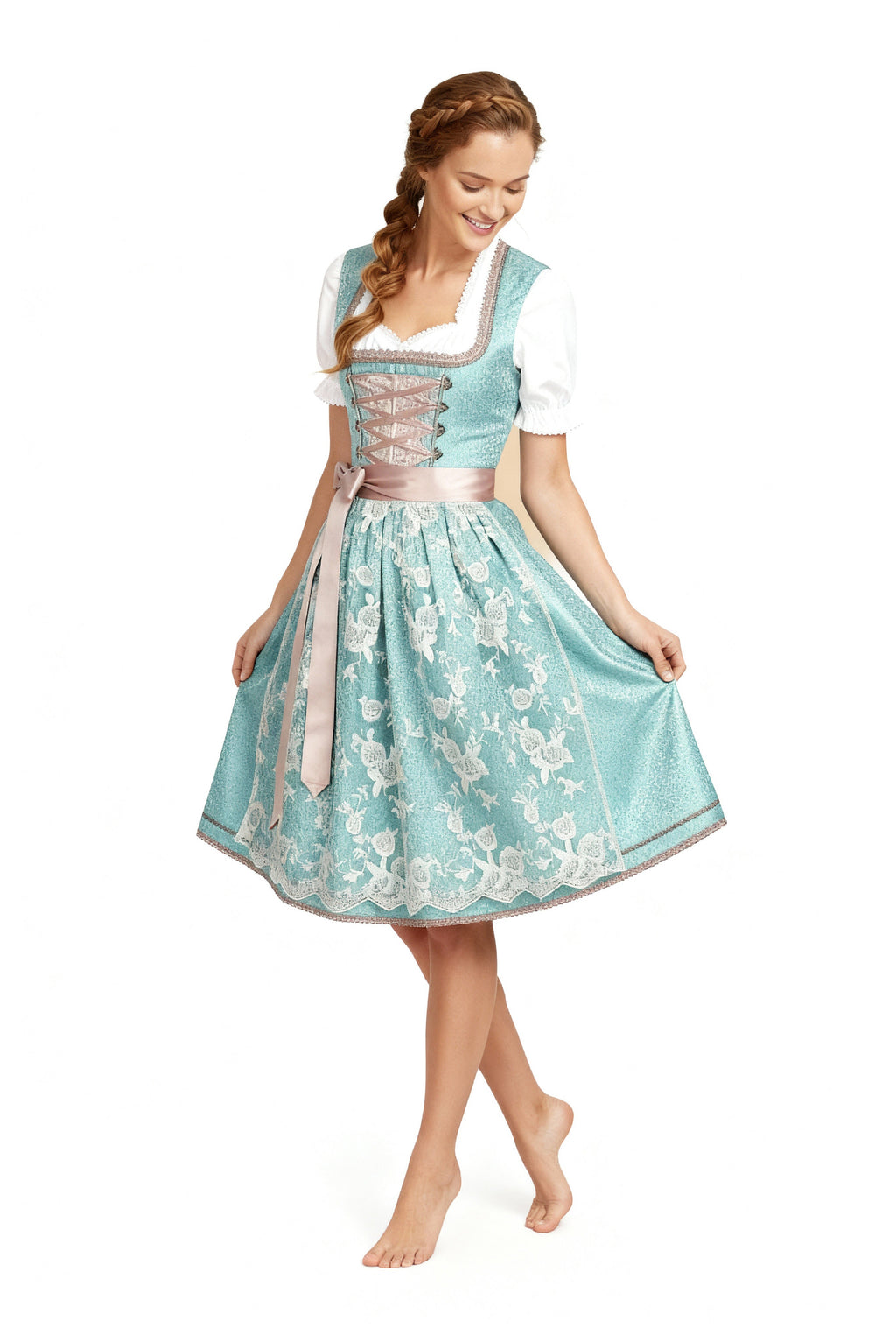 Einzigartige Damen Tracht mit Schürze Perfekt für Oktoberfest