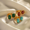 Ring mit Naturstein in Edelstahl - 18k vergoldet | Shop Nory