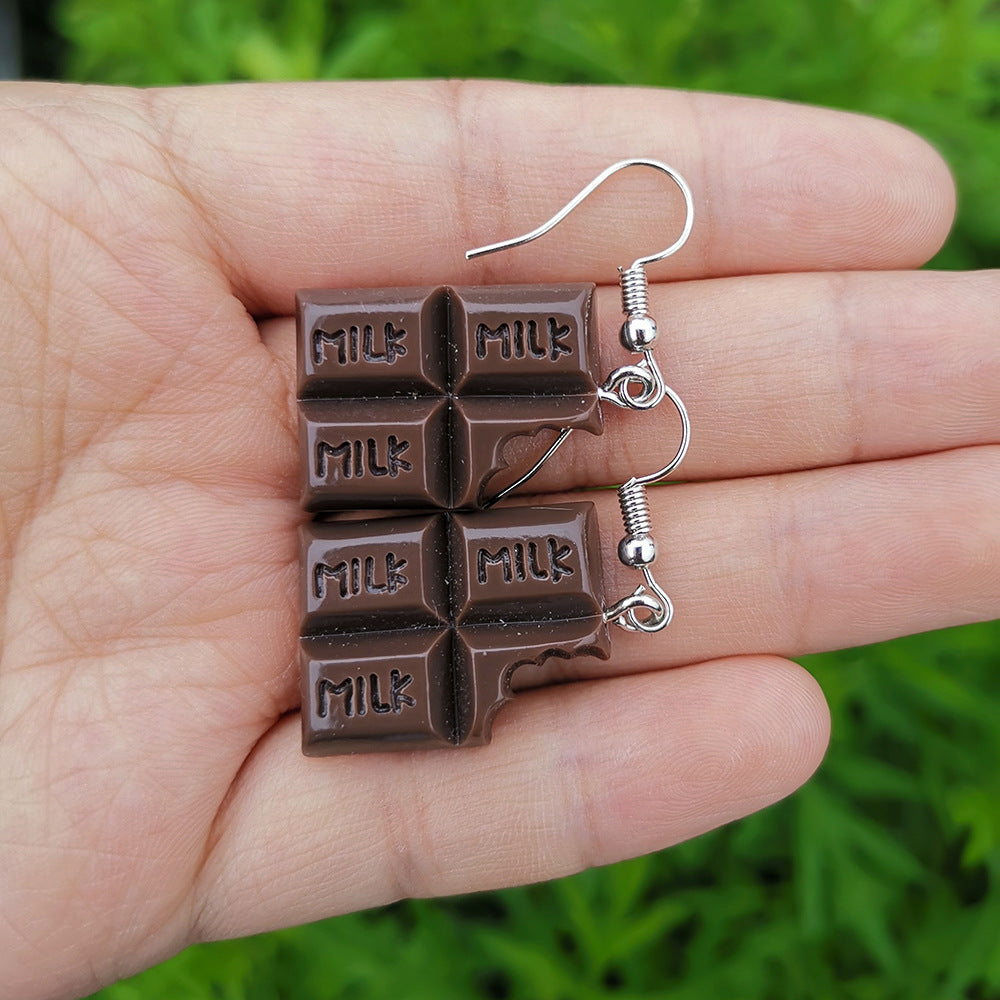 Schokoladenriegel Ohrringe | Milchschokolade Ohrringe | seltsame Ohrringe | Süßigkeiten Ohrringe | Neuheit Ohrringe | lustige Ohrringe | niedliche Ohrringe | Shop Nory