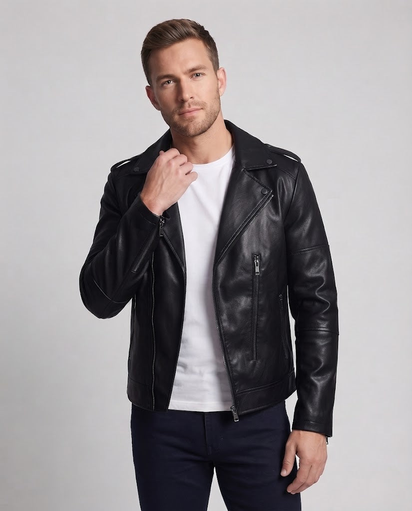 Herren Modische Bikerjacke Shop Nory