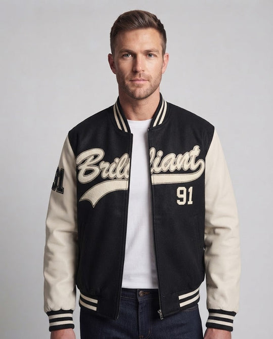 Herren Elegante Bomberjacke mit gesticktem Design Shop Nory