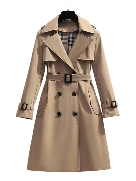 doppelte Reihe Trenchcoat für Damen - mit Gürtel in der Taille