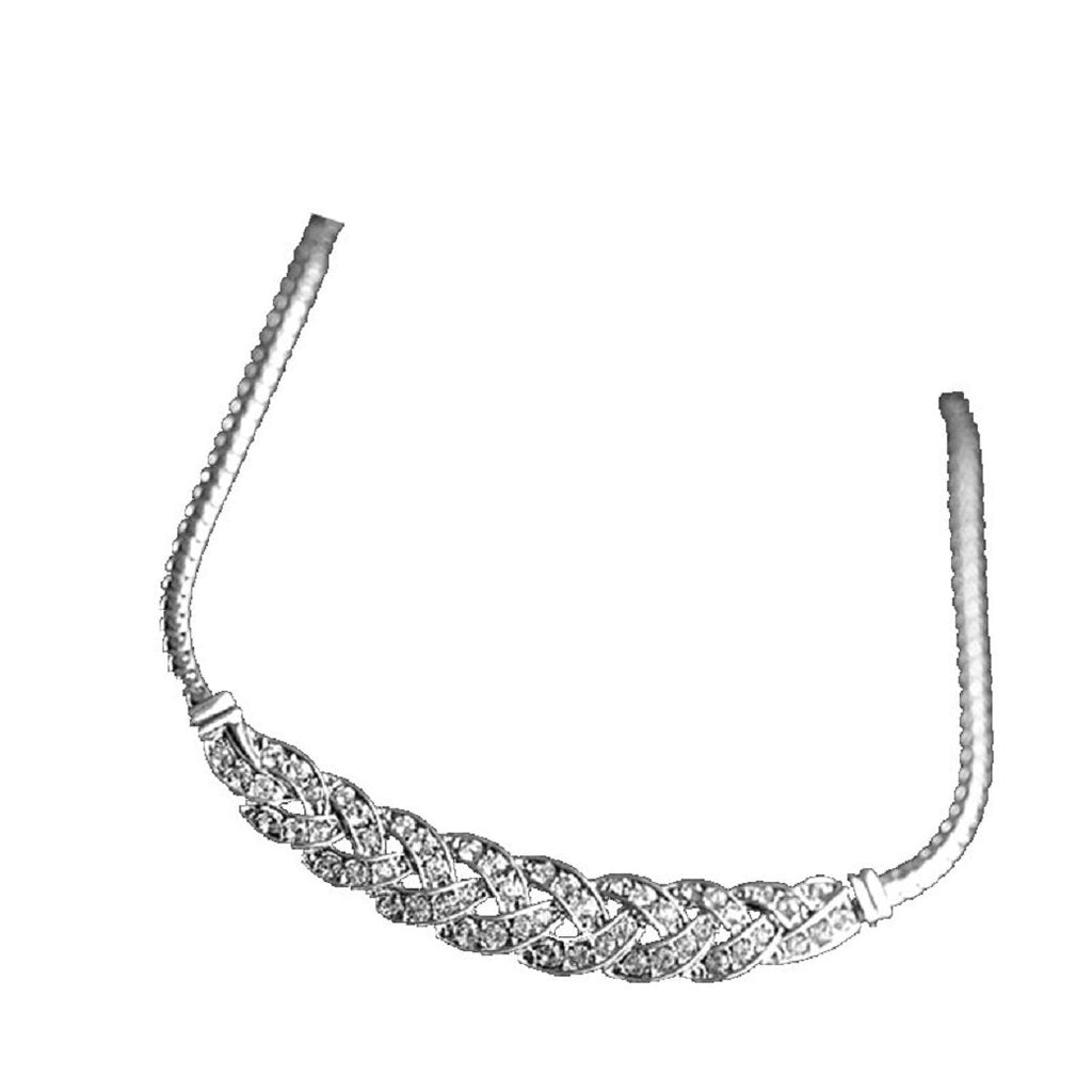 Damen Silber Kristall Verdrehte Kette Choker Halskette | Shop Nory