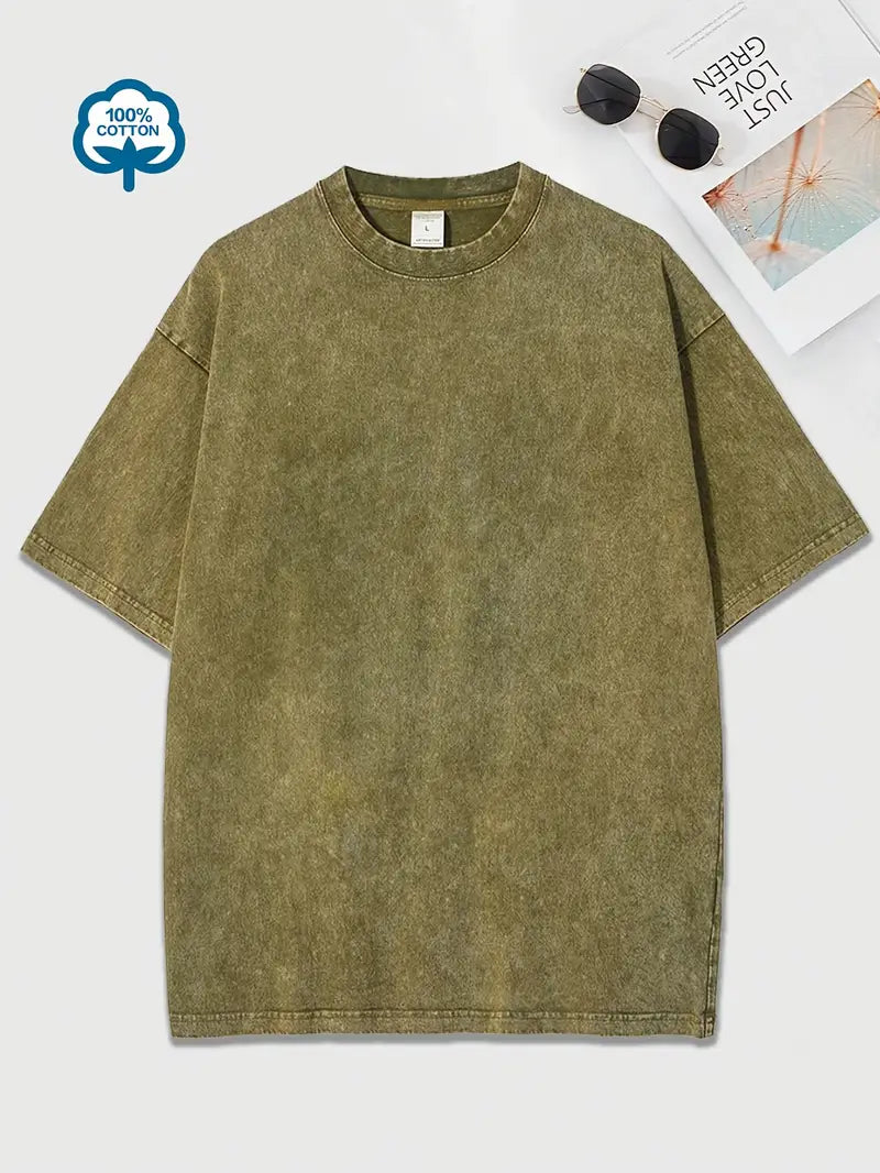 Baumwoll-T-Shirt mit Rundhalsausschnitt