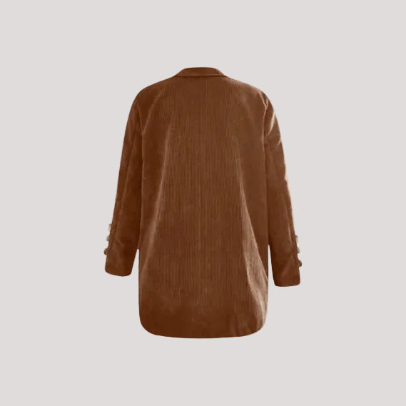 Damen Strukturierter Cord-Blazer mit eleganten Knopfdetails