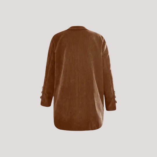 Damen Strukturierter Cord-Blazer mit eleganten Knopfdetails