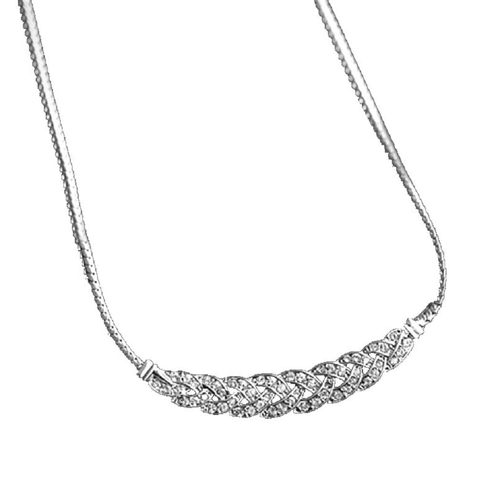 Damen Silber Kristall Verdrehte Kette Choker Halskette | Shop Nory