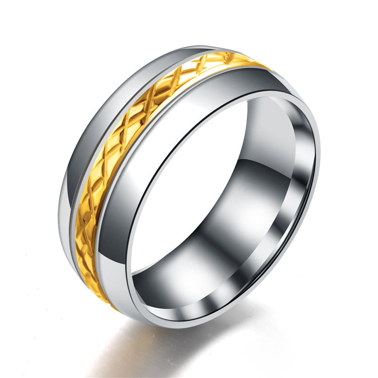Herren Ring mit modernem, hochwertigem Edelstahl und kunstvollem Muster Shop Nory