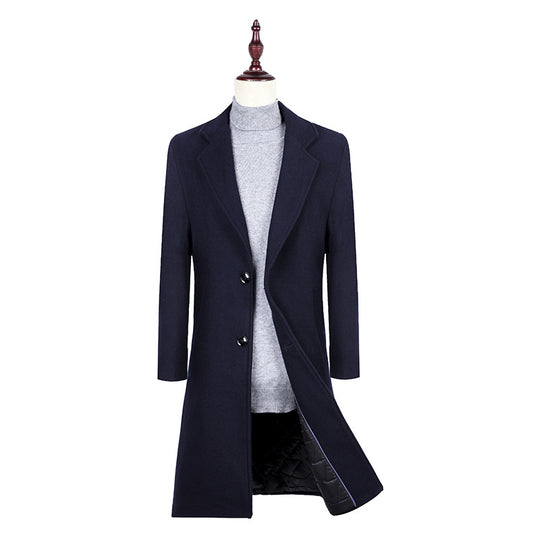 Herren Eleganter Einreihiger Wollmix-Mantel mit gesteppter Innenfütterung Shop Nory