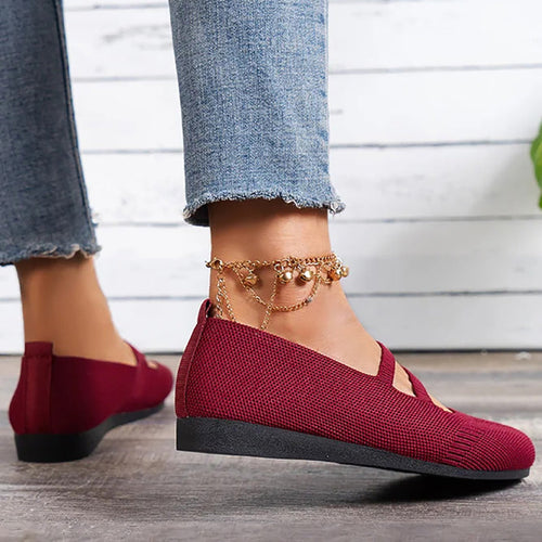 Flache Slipper mit Riemen Über Dem Spann und Flacher Sohle für Damen
