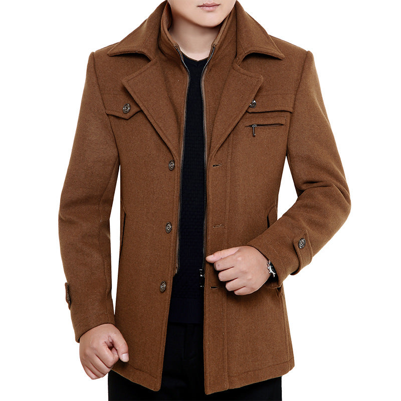 Herren Kurzmantel aus Wollmix mit Doppelverschluss und Reverskragen Shop Nory