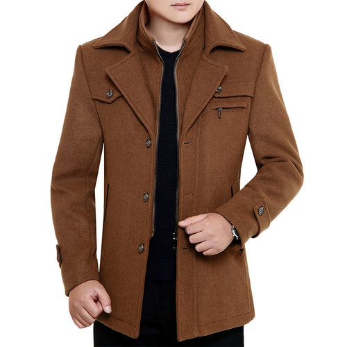 Herren Kurzmantel aus Wollmix mit Doppelverschluss und Reverskragen Shop Nory