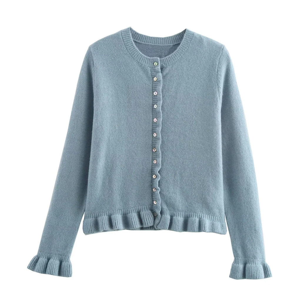 Damen-Cardigan mit Knöpfen, schickes Lagen-Oberteil