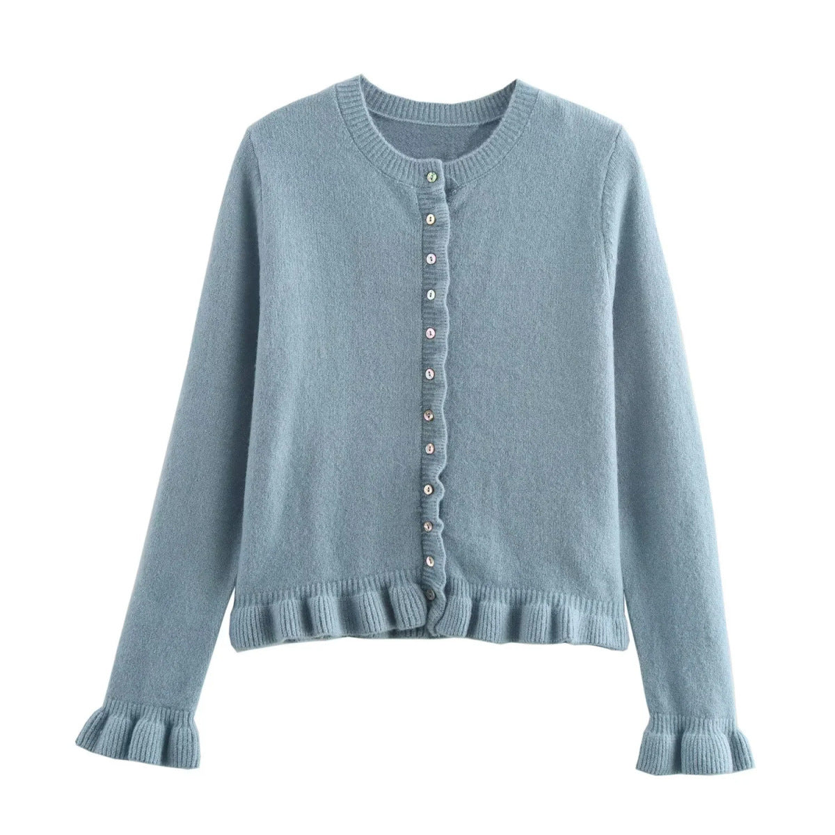 Damen-Cardigan mit Knöpfen, schickes Lagen-Oberteil