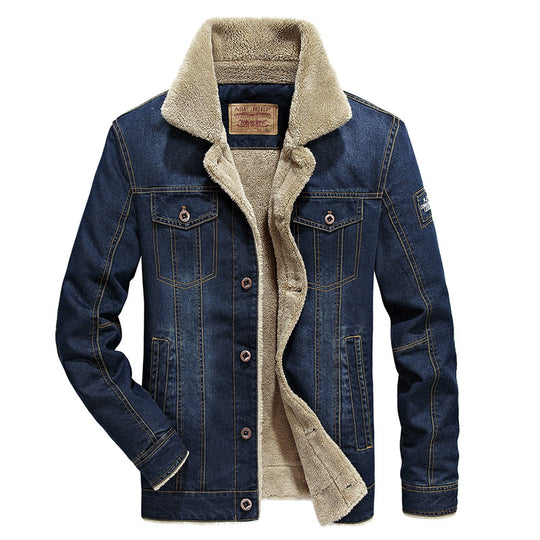 Herren Lässige Jeansjacke mit Teddyfutter Shop Nory