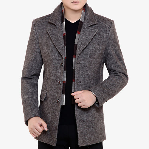 Herren Schmal geschnittener Wollmix-Kurzmantel mit feiner Struktur und Pattentaschen Shop Nory