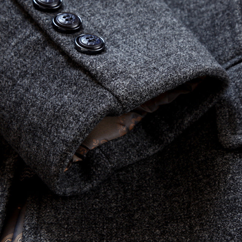 Herren Schmal geschnittener Wollmix-Kurzmantel mit feiner Struktur und Pattentaschen Shop Nory