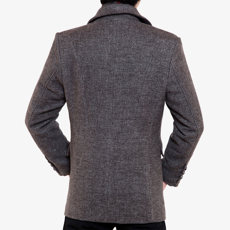 Herren Schmal geschnittener Wollmix-Kurzmantel mit feiner Struktur und Pattentaschen Shop Nory