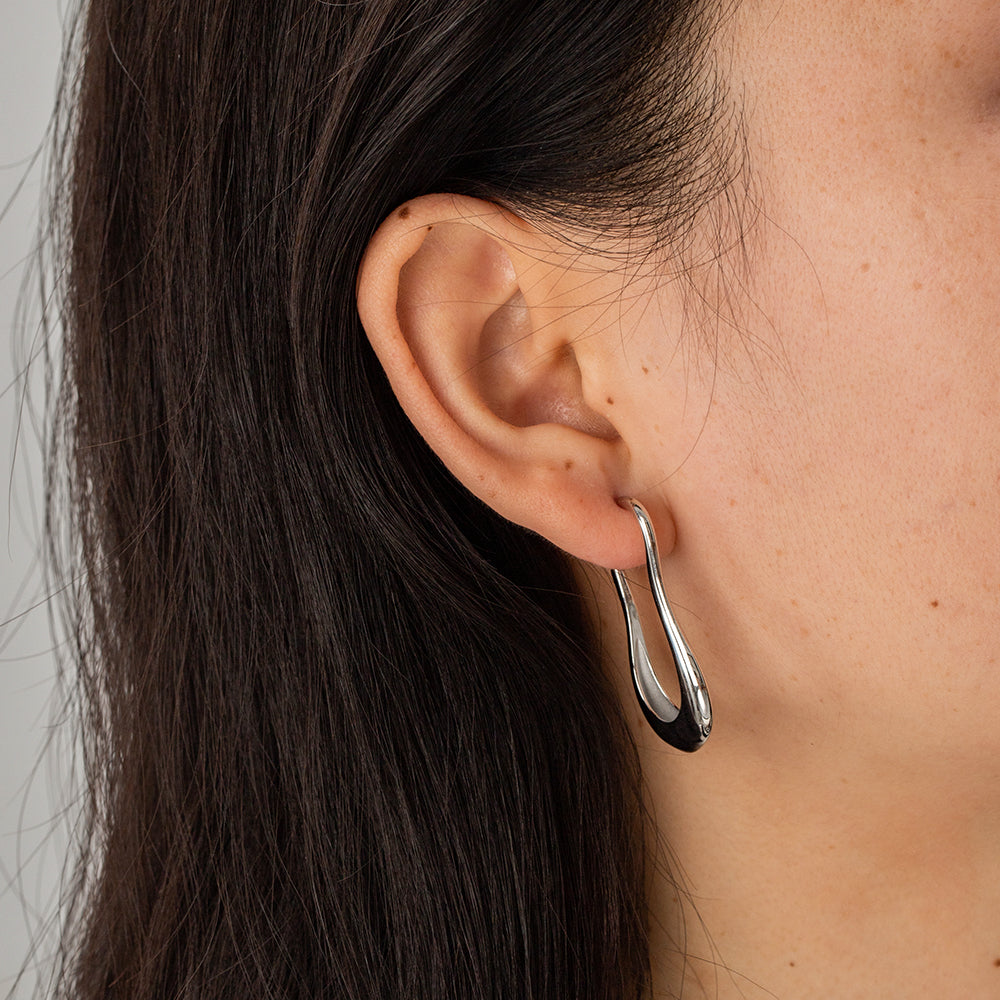 Creolen "Mia" artistisch in Edelstahl | Shop Nory