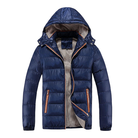 Herren Gefütterte Stepp-Expeditionsjacke mit Kunstfellkapuze und Frontmix-Taschen Shop Nory