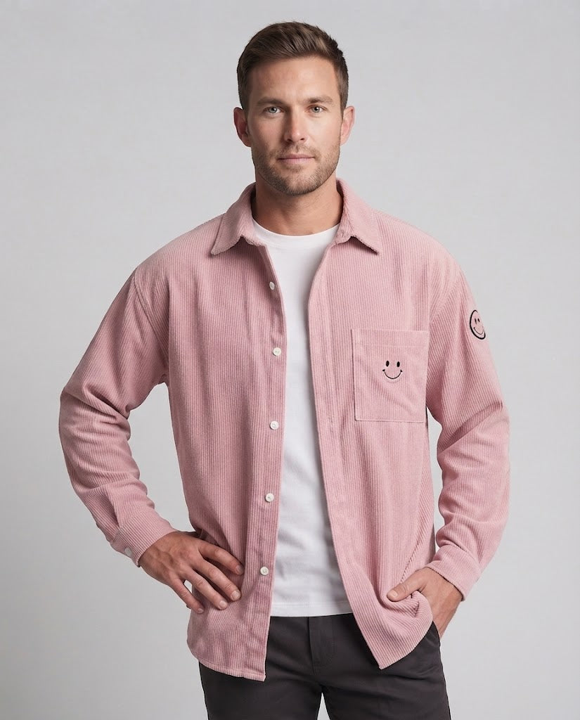 Herren Casual Cord-Jacke mit lässigem Design und Smiley-Detail Shop Nory