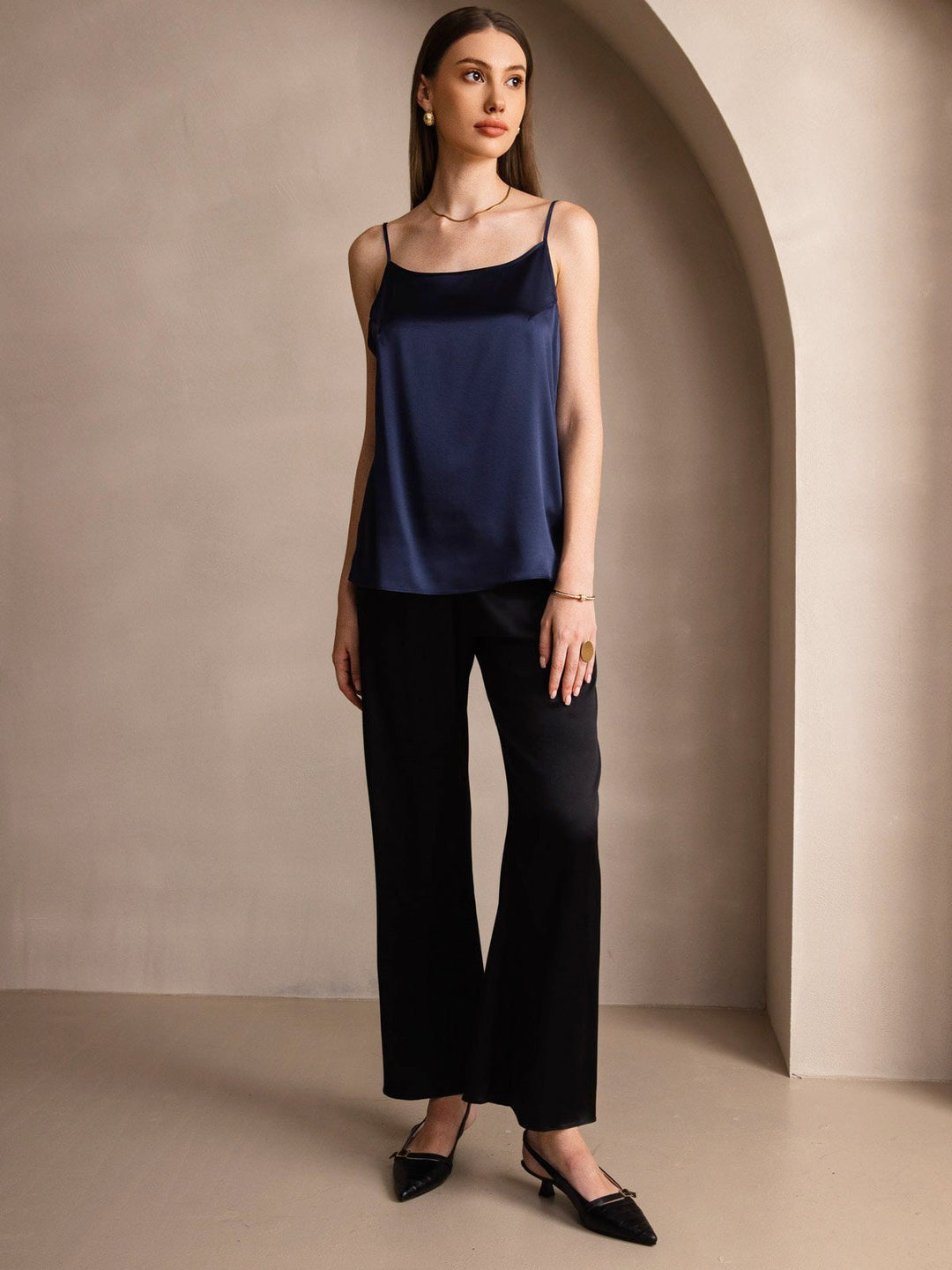 Seide Entspannt Spaghettiträger Camisole Top