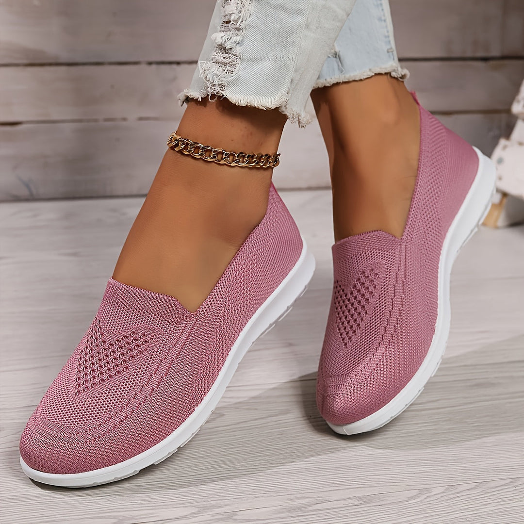 Einfarbige Gestrickte Sneaker Für Damen