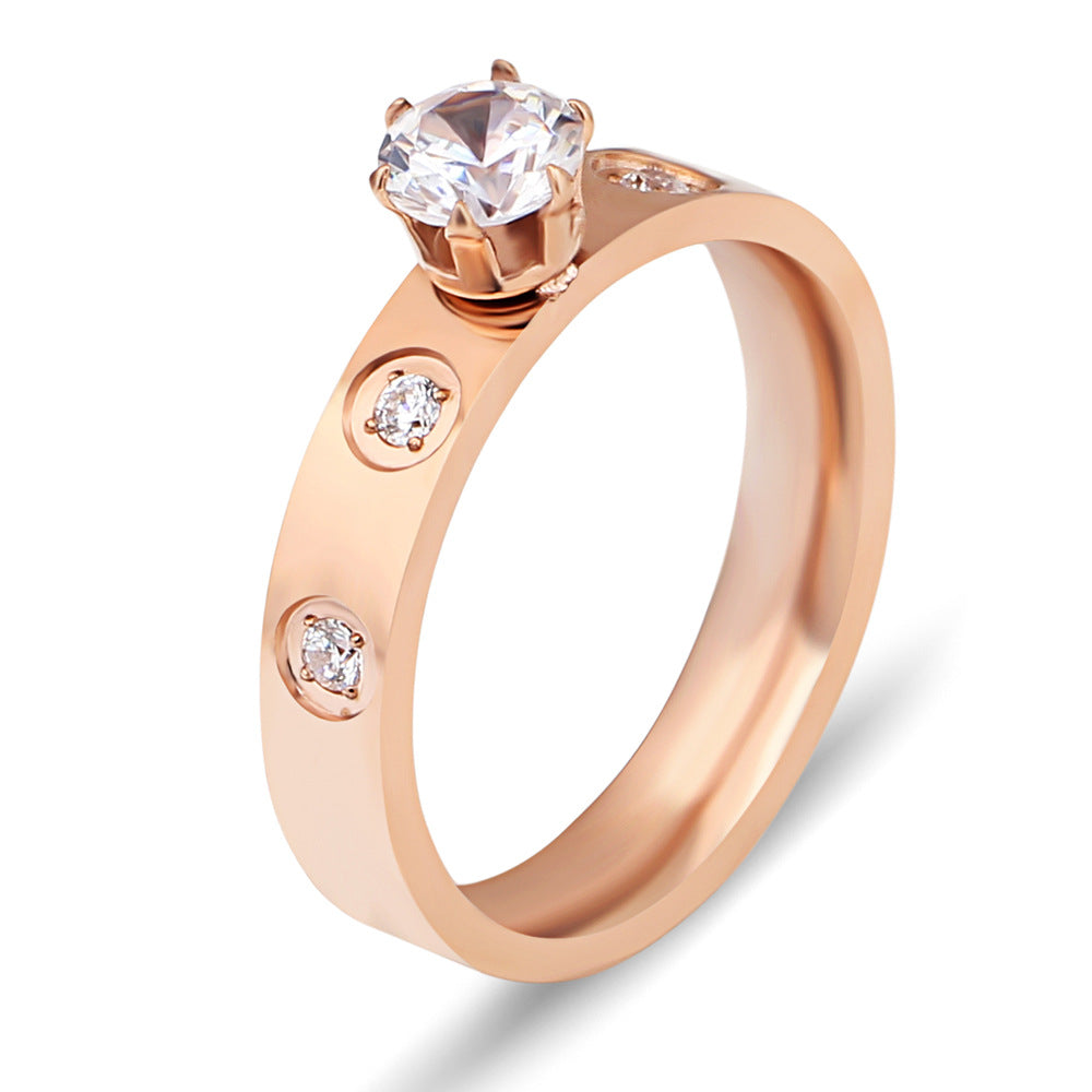 Damen Ring mit funkelndem Zirkonia-Besatz und modernem Design Shop Nory